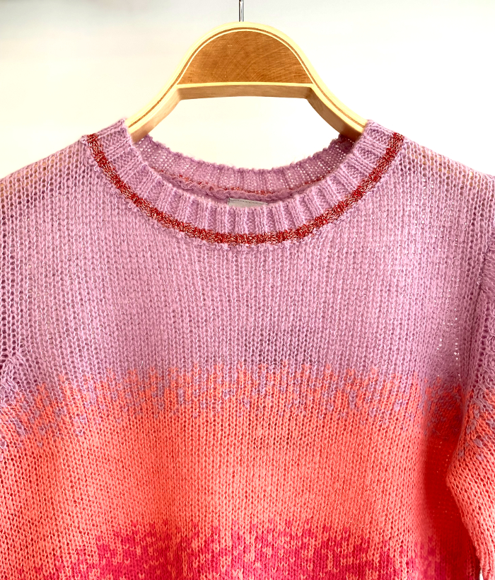 Jersey de manga corta rosa con brillo de ICHI